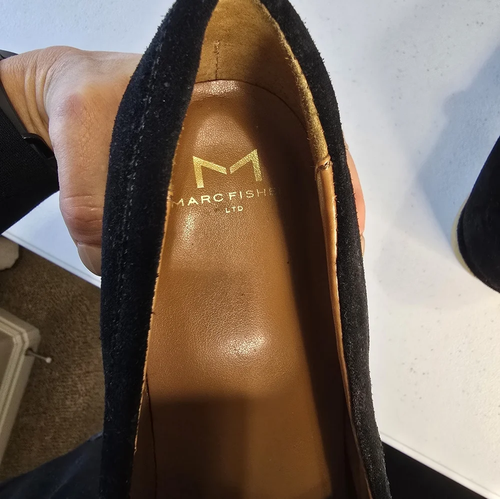 Marc Fisher‎ LTD Lina Suede Leather Chunky Platform Loafers Size 8.5